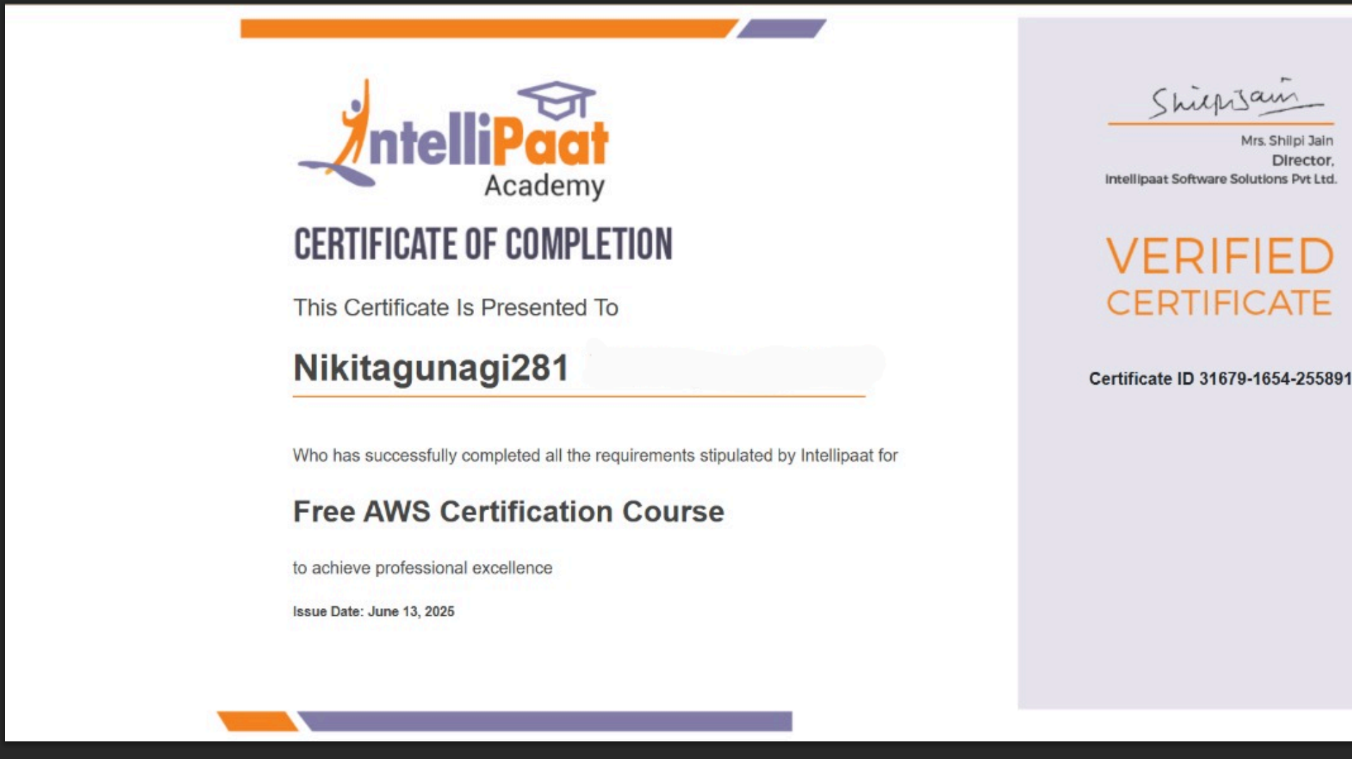 Certificate 3